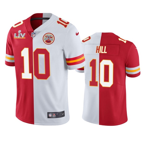 Men's Kansas City Chiefs #10 Tyreek Hill Red/White NFL 2021 Super Bowl LV Vapor Limited Stitched Jersey Men's Kansas City Chiefs #10 Tyreek Hill Red/White NFL 2021 Super Bowl LV Vapor Limited Stitched Jersey